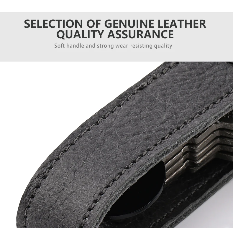 Carbon fiber genuine leather key holder organizer Men car key cover