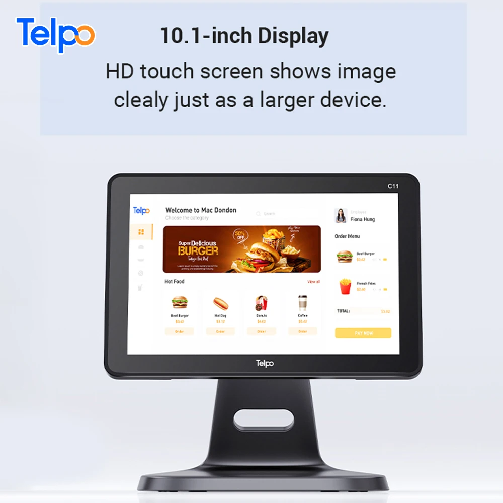 Telpo C11 10 1 дюймов Android 11 столешница pos pc компьютер Биллинговая машина для малого