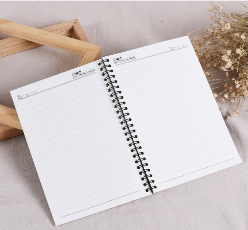 Customized A4 A5 Clear Lined Pages Printing Smooth Writing Personalized Hardcover Spiral Meeting Notebook