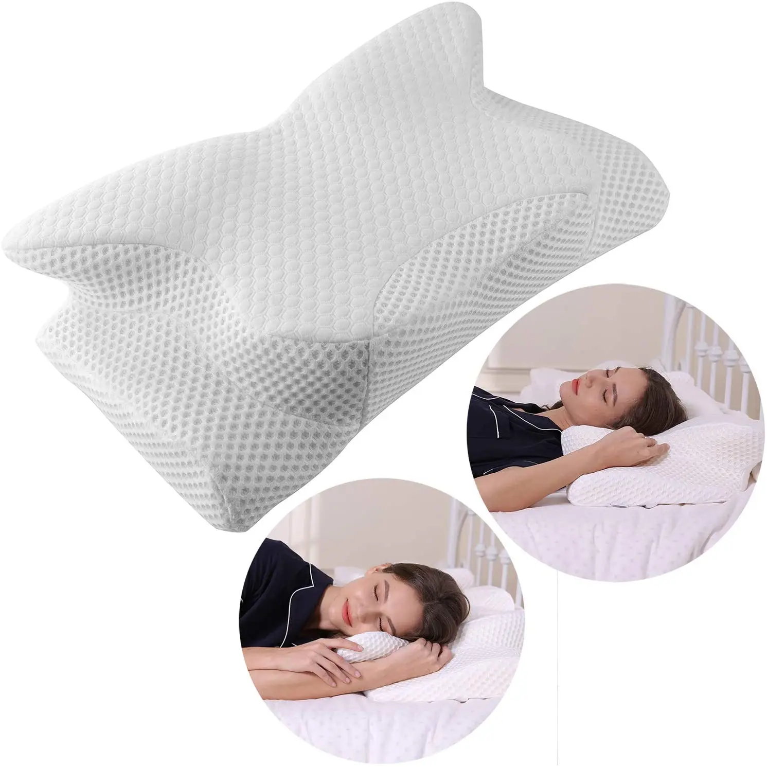 Contour Memory Foam Cervical Pillow Orthopedic Neck Pain Pillow for Side Back Stomach Sleeper Remedial Pillows