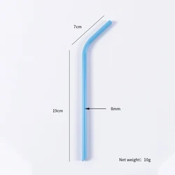 Мягкая короткая многоразовая силиконовая стеклянная соломинка стандартного размера на заказ, Коктейльная соломинка, подходит для детских чашек