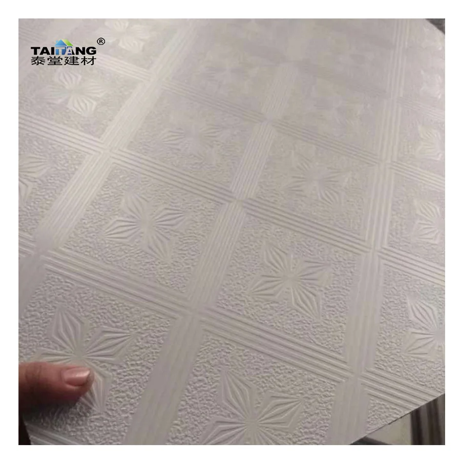 Restaurant Pvc Ceiling Decoration Drywall 60X60 Perforated Pvc Panels Suspended Celling Tile Ceiling Boards For Home