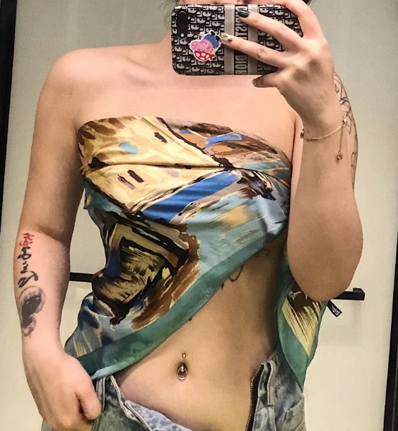 Женский пляжный шелковый шарф без бретелек, с принтом, 90*90 см