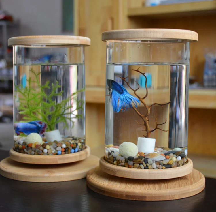 Усиленный аквариум Micro View поворотный для спальни Mini Betta прозрачная стеклянная