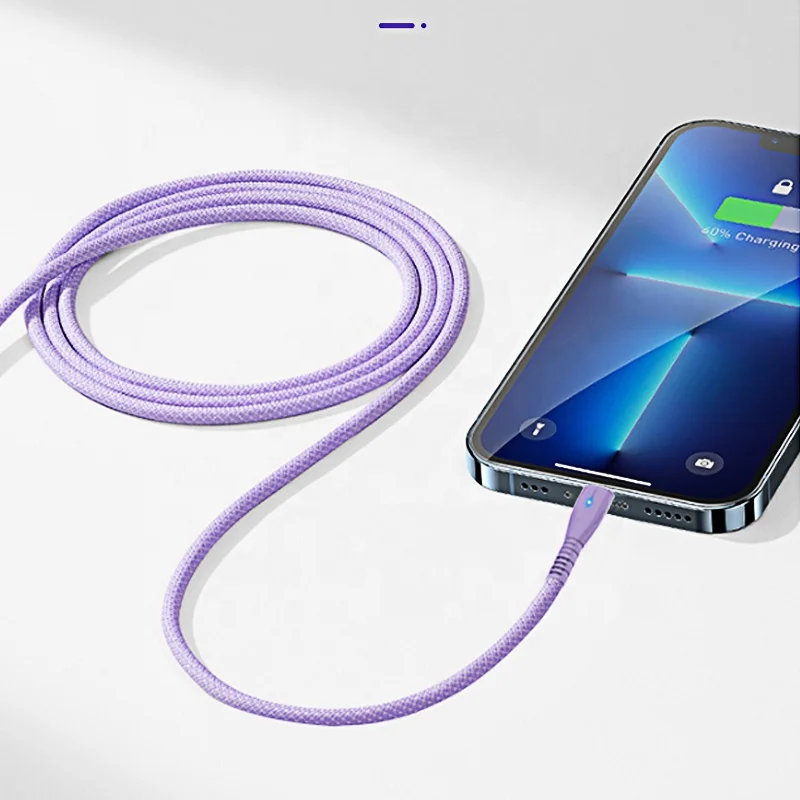 66W Fast 3A Nylon Braided Date Cable V8 Micro USB C Mobile Charger Cable