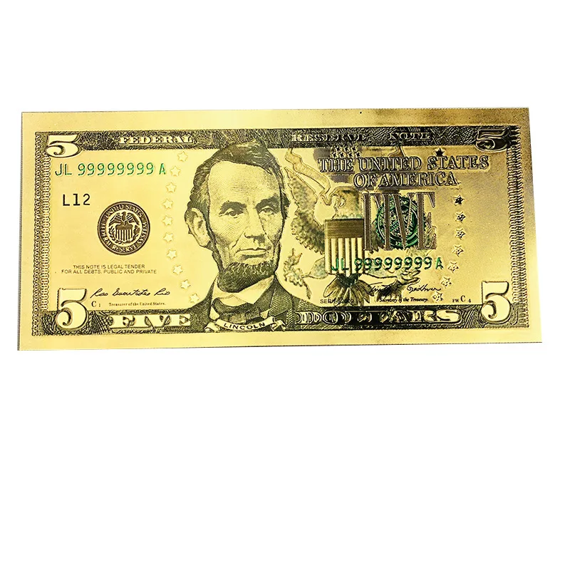 Коллекционная валюта 100 долларов США двухсторонняя цветная печать золотой фольги для банкнот