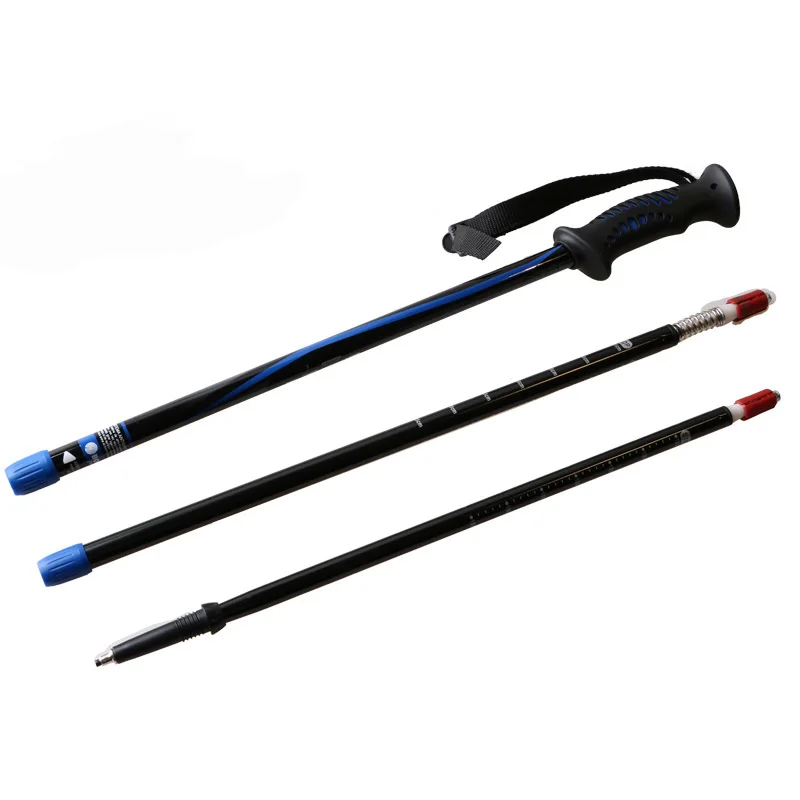 High Quality Endurable Aviation Aluminum Foldable Trekking Poles Collapsible Walking Sticks For Mountaineering Activities