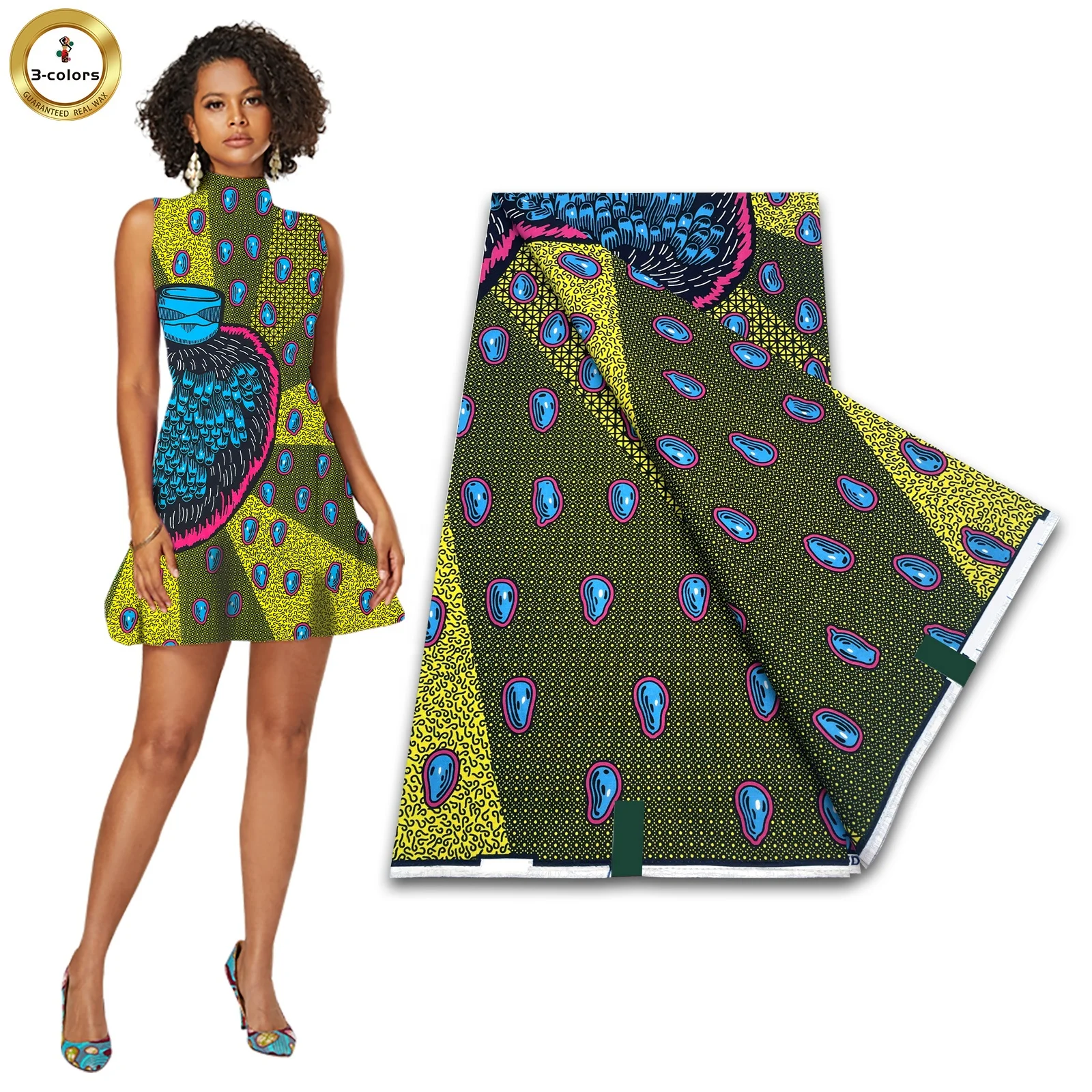 2022Hot Sales African Wax Prints Fabric Printed Real Wax Fabrics