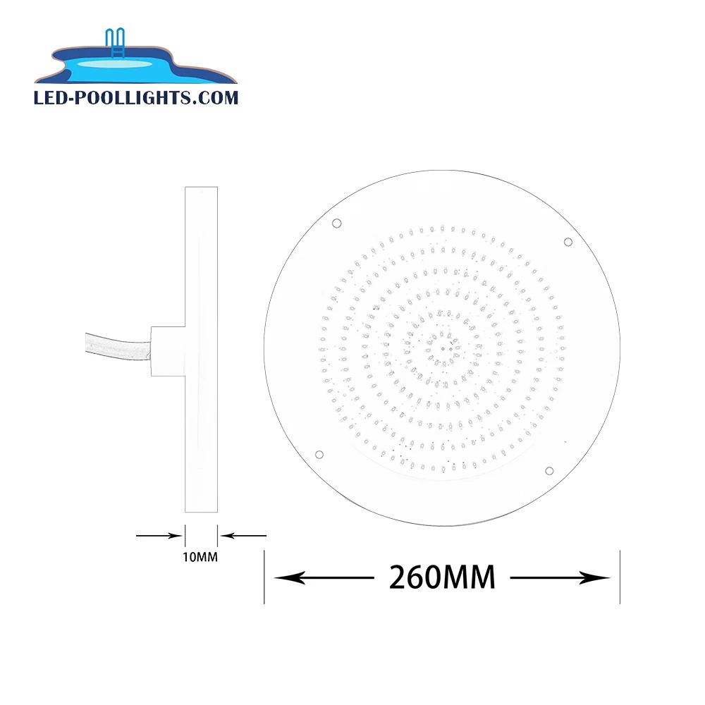 Underwater Swimming Pool Light IP68 Resin Filled Slim Flat 42w  RGB Wifi Under Water LED Piscina Lamp