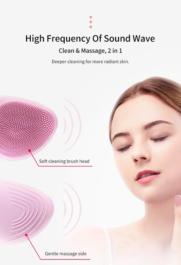 2021 2022 Mini facial brush electric rotate wash silicone facial cleansing brush