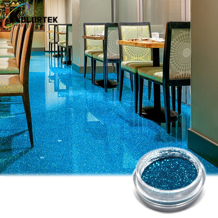 Kolortek shinning epoxy resin flooring glitter powder epoxy 3d floor paint glitter pigment