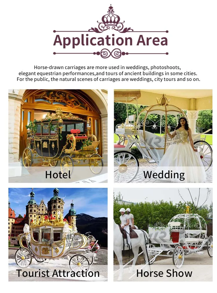 Good Quality European -Style Horse Carriage Wedding Scenic Tourist Electric Retro Horse Carriage Outdoor Business Exhibition