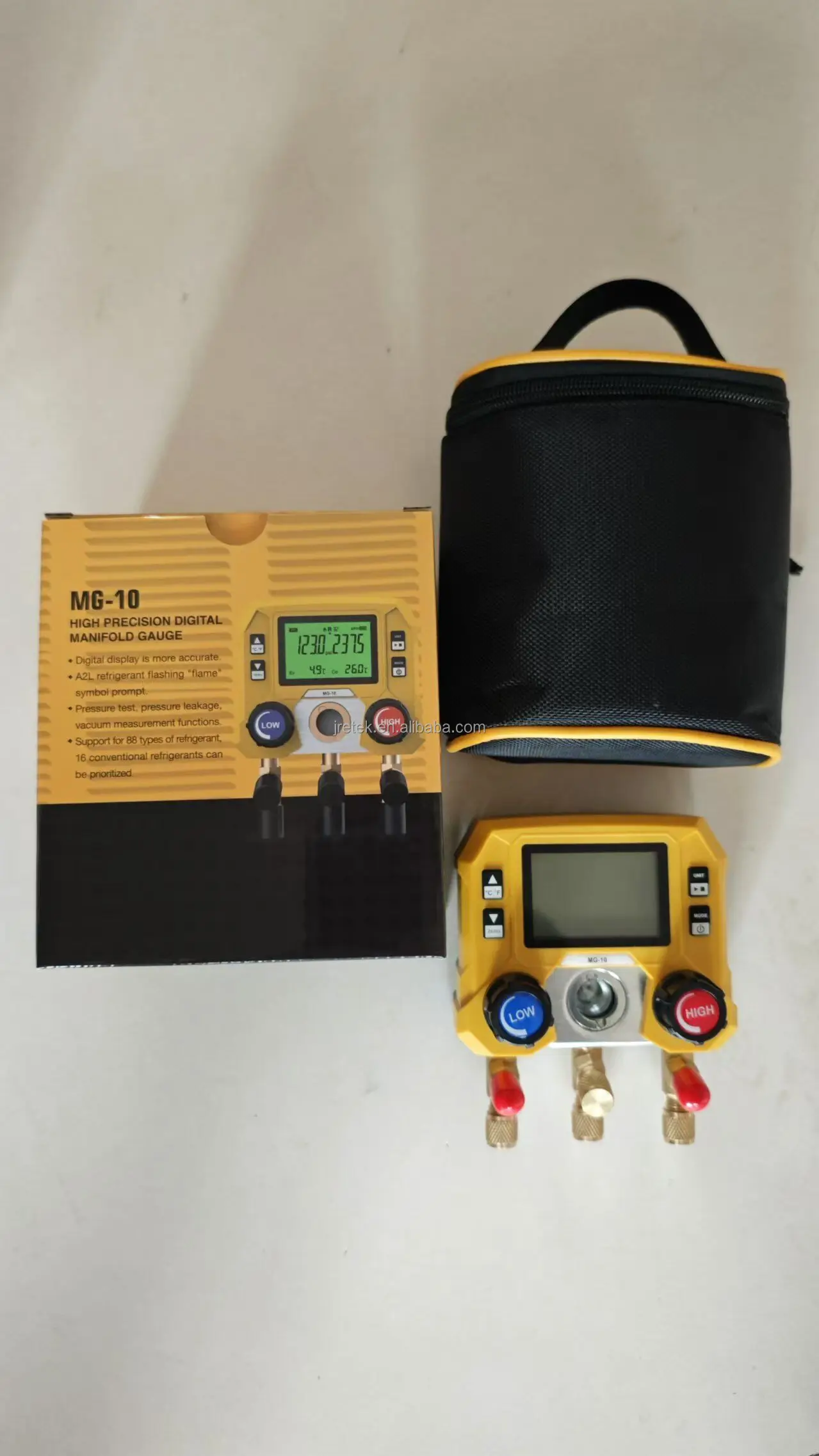 Digital Manifold Gauge App Control AC Gauges Auto A/C Service HVAC Intelligent Refrigerant Pressure Gauge Temp&Vacuum Test Meter