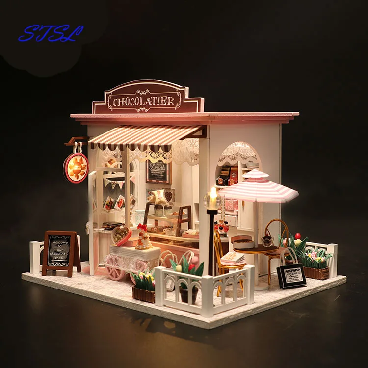 educational toys DIY TOY micro wooden doll house for girls birthday gift toy