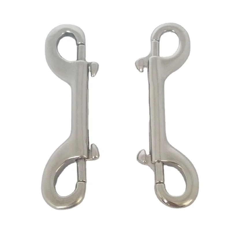 High quality 316SS 9cm double eye snap hook metal snap hook for scuba diving
