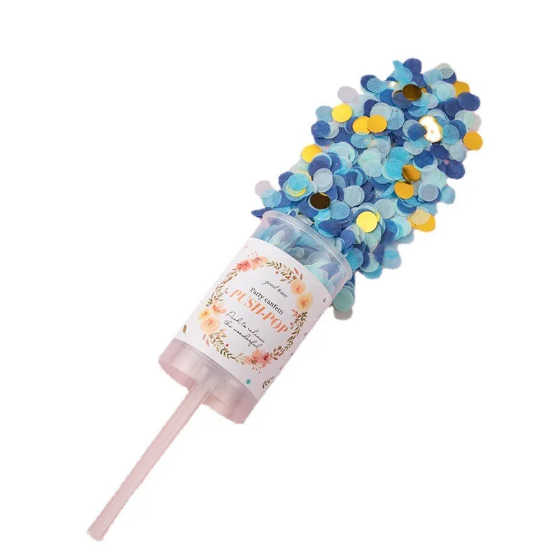 hot sale Confetti Cannon Push Pop Colorful mini spray wedding birthday party Baby Shower Christmas small fireworks