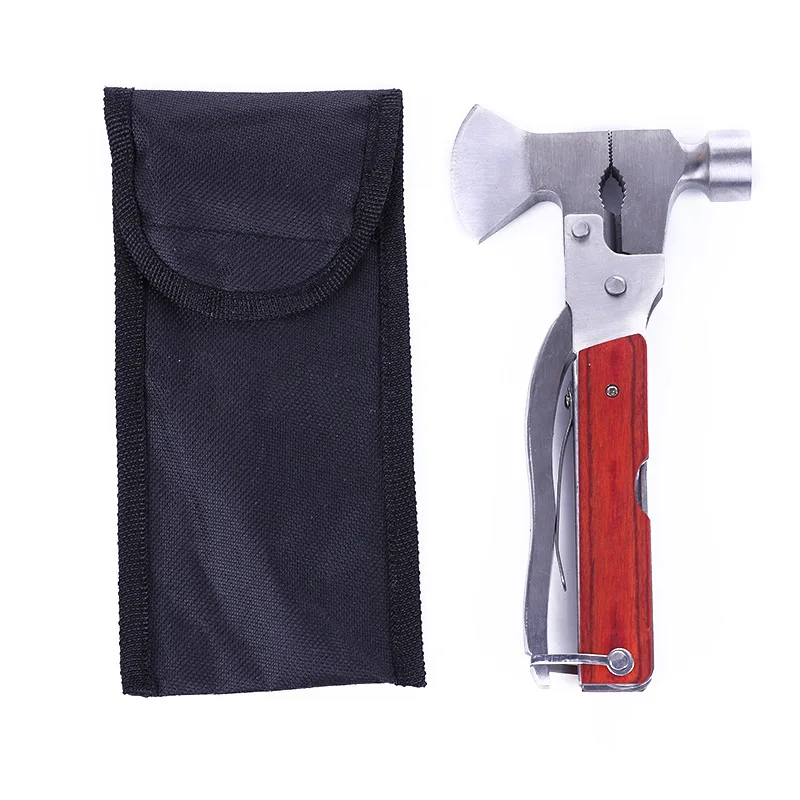 Outdoor 18 in 1 Multitool Survival Hammer Axe With Wood Handle