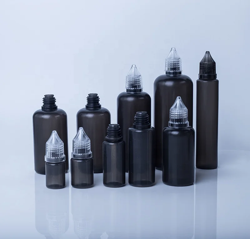 PE Plastic Dropper Bottle Long Inner Plug for Hair Growth Oil Transparent Cap Eye Drop Liquid Ink Bottle 5ml 10ml 15ml 20ml