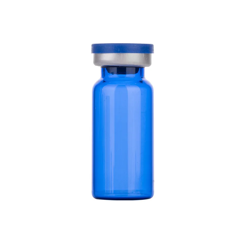 Blue syringe bottle 5/7/10ml transparent lyophilised powder medicinal with grey stopper silver cap pull tube syringe bottles