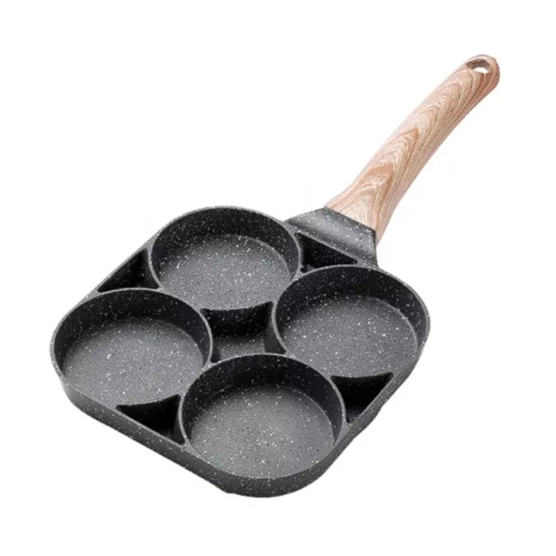 In Stock Cookware Non-Stick Breakfast Skillet Non-stick Frying Pot Pan 4 Hole Omelet Pancake Egg Burger Pan