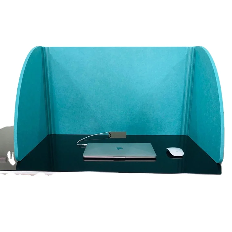 Polyester Office Furniture Desk Divider PET Acoustic Slide-on Desk Divider