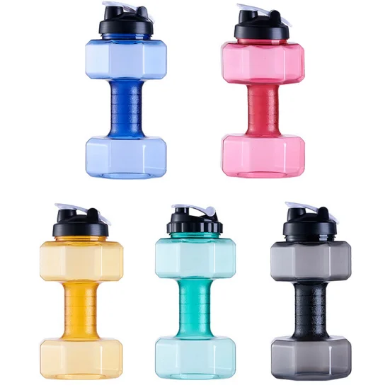 2.2L weights Big Plastic Sport Shaker water bottle dumbbell