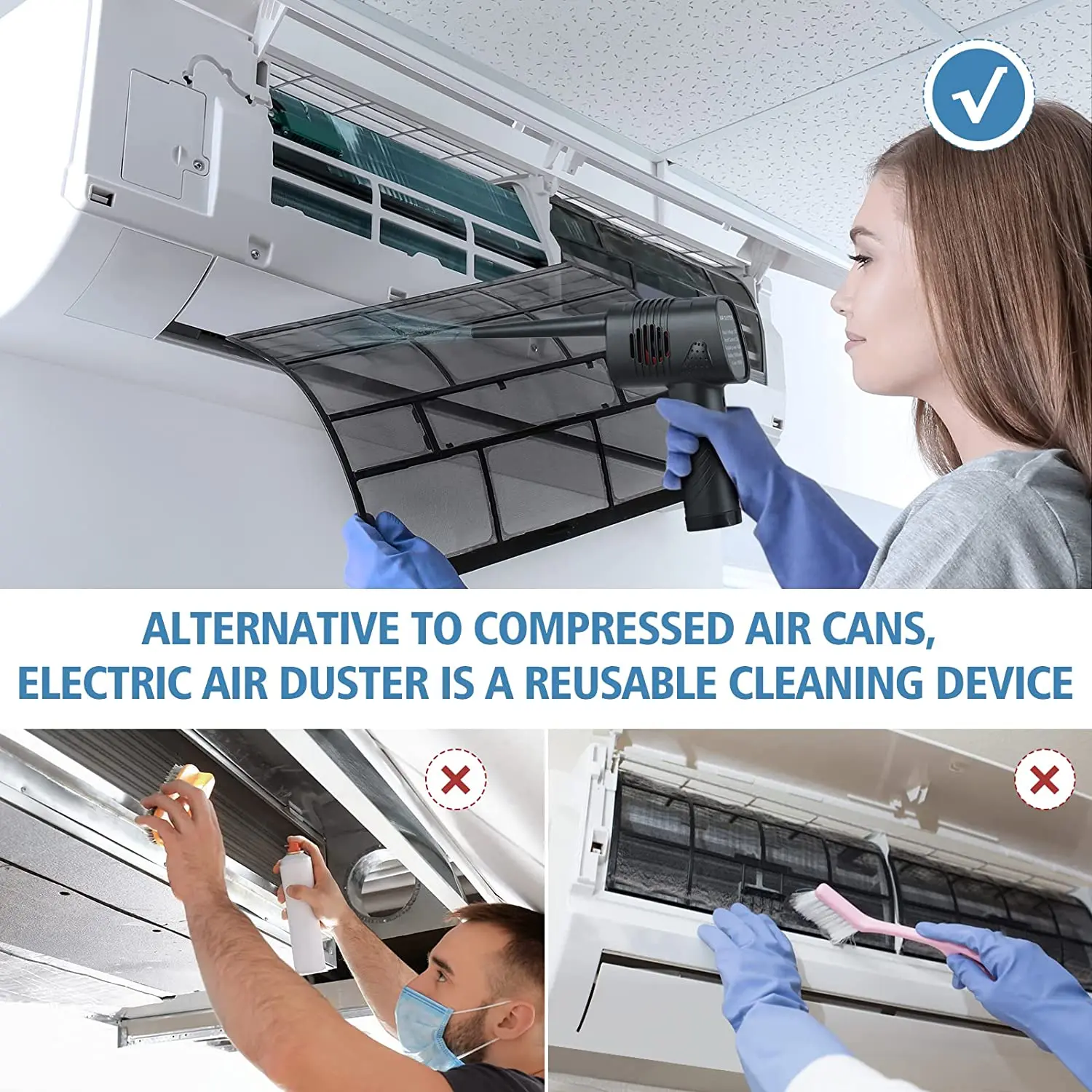 Wireless charging computer car portable household computer dust compressed usb rechargeable electric air duster vacuum blower