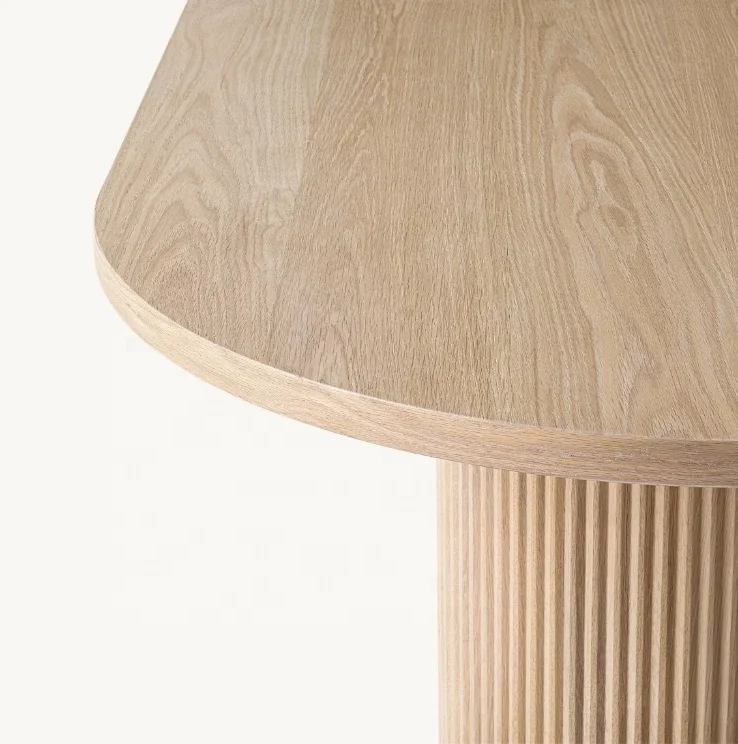 High quality factory direct sales oval tabke French minimalist Solid oak base rectangular dining table