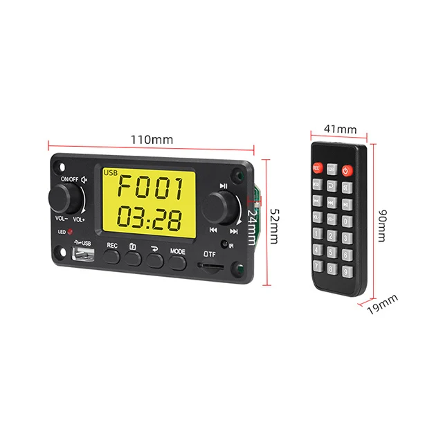 Wireless Decoder Board Radio Lossless MP3 Music Speaker FM Audio Decoding Module Car MP3 Player