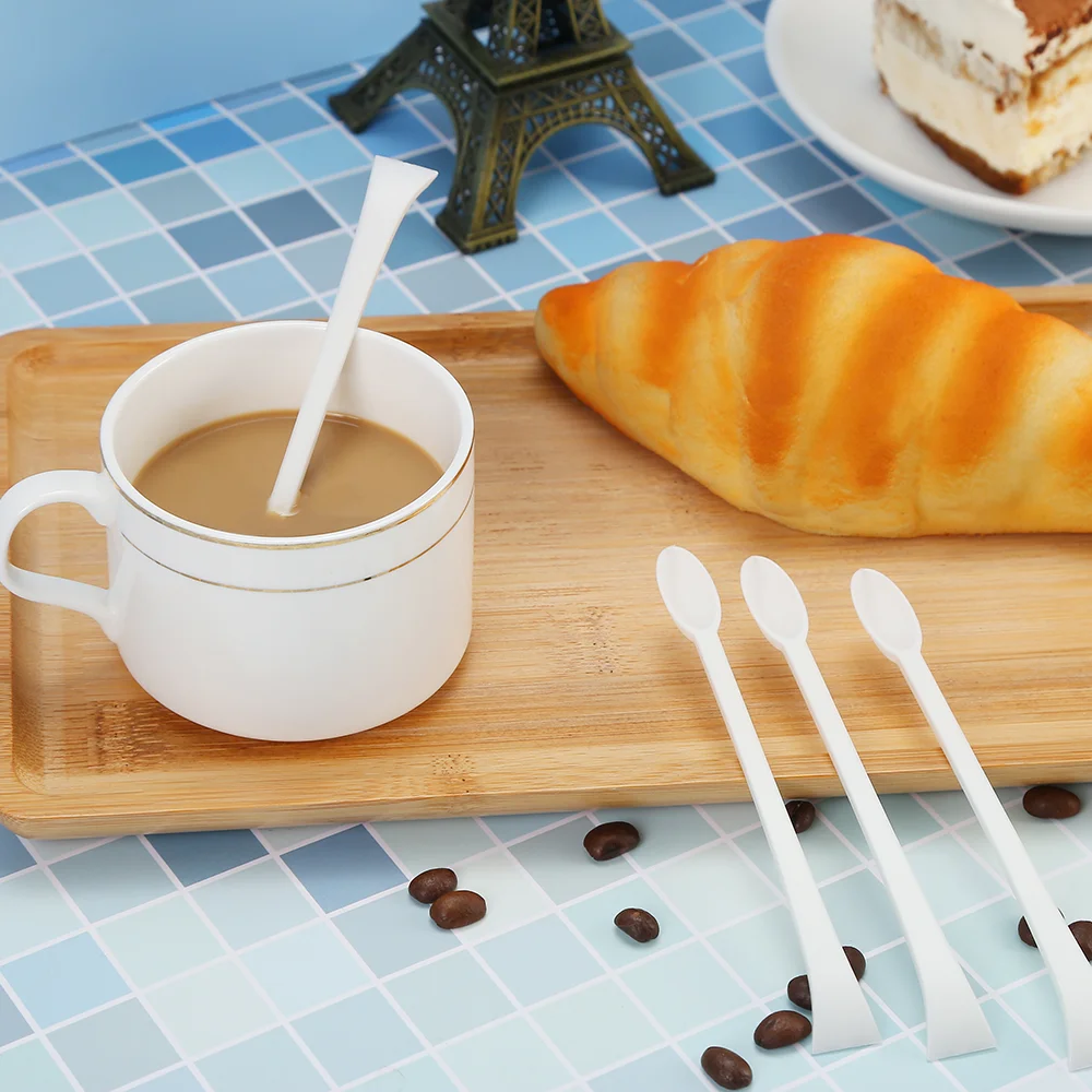 Quanhua Alternative To Plastic Meeting ASTM D 6400 and EN13432 Standards ECO  CPLA Biodegradable Disposable Coffee Spoon