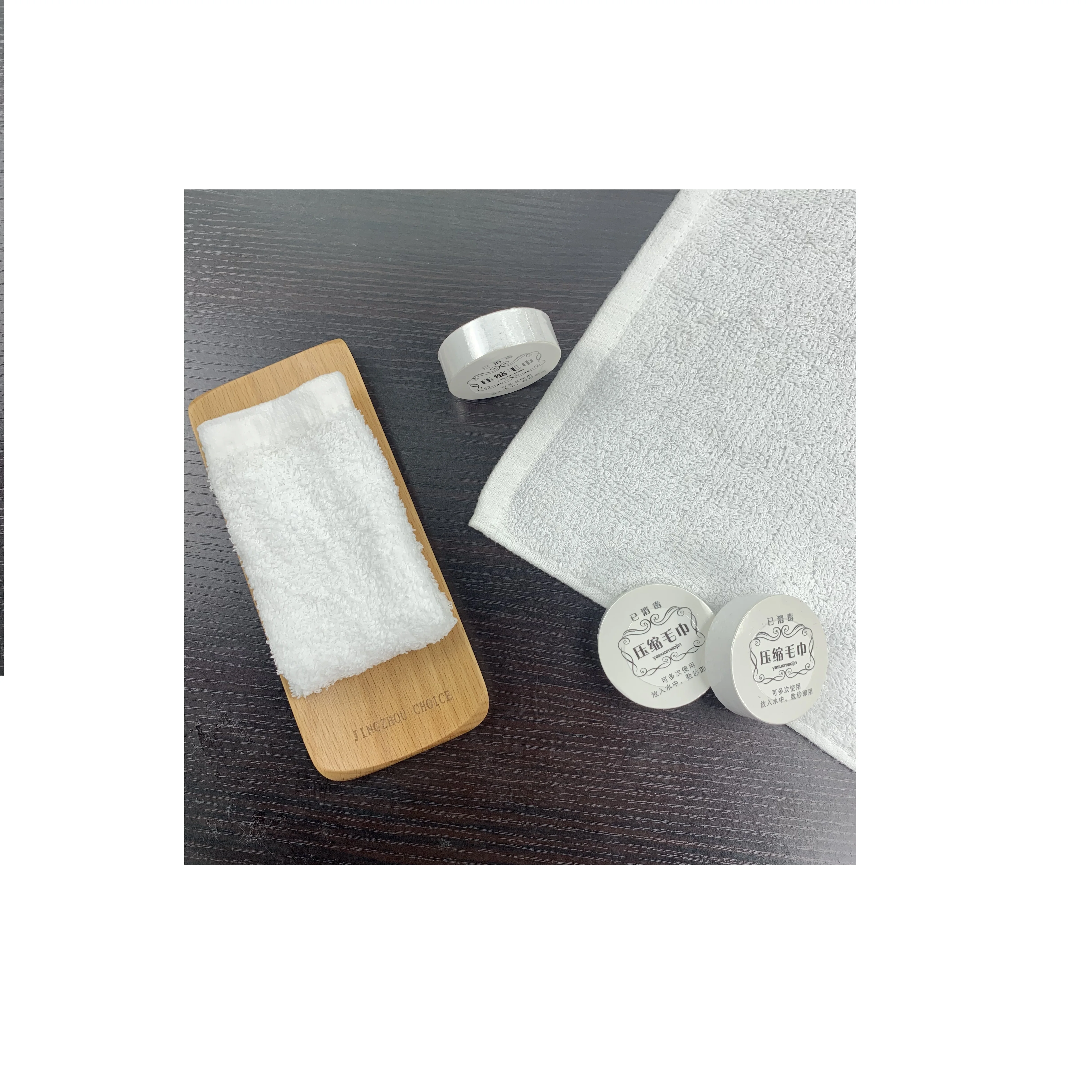 Одноразовое спрессованное магическое хлопковое маленькое полотенце oshibori