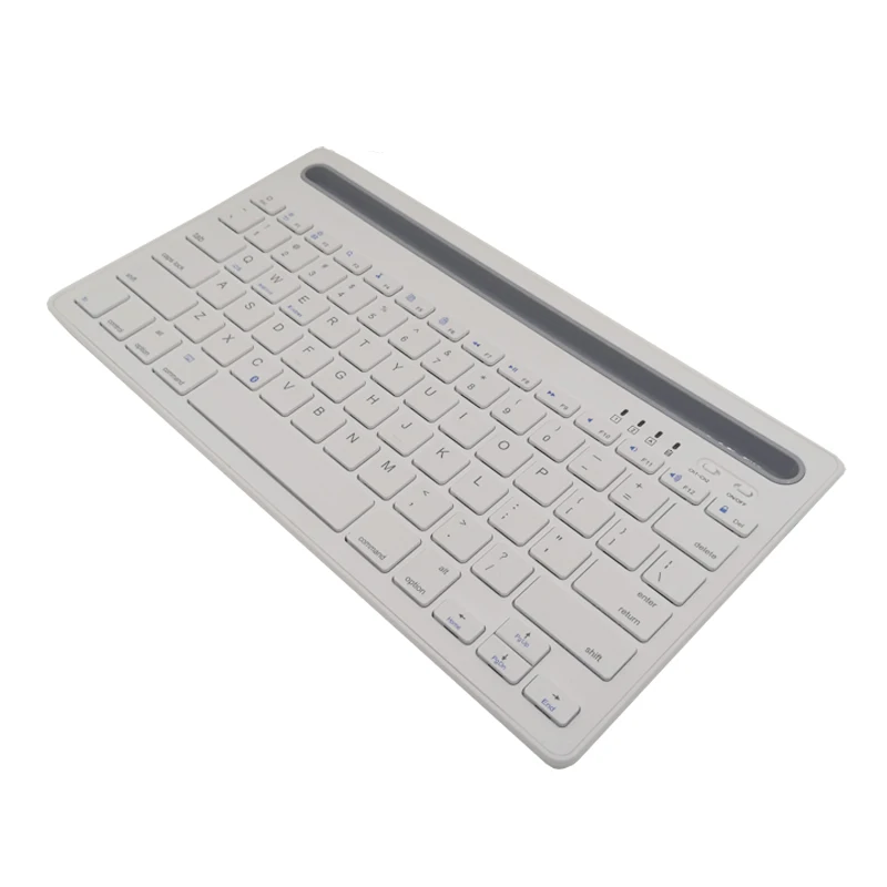 Ultra-thin BT Wireless Keyboard For Smart Mobile Tablet Laptop Rechargeable Keypad Universal Keyboard Built-in Stand Slot