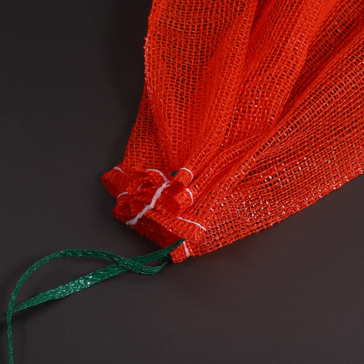 Promotional raschel pp woven Red mesh bag for vegetables and fruits