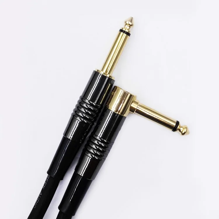 Guitar Instrument Cable 10 Feet, 10ft , 3 meters Straight 1/4-Inch TS to Right angle 1/4-Inch TS Guitar Cable