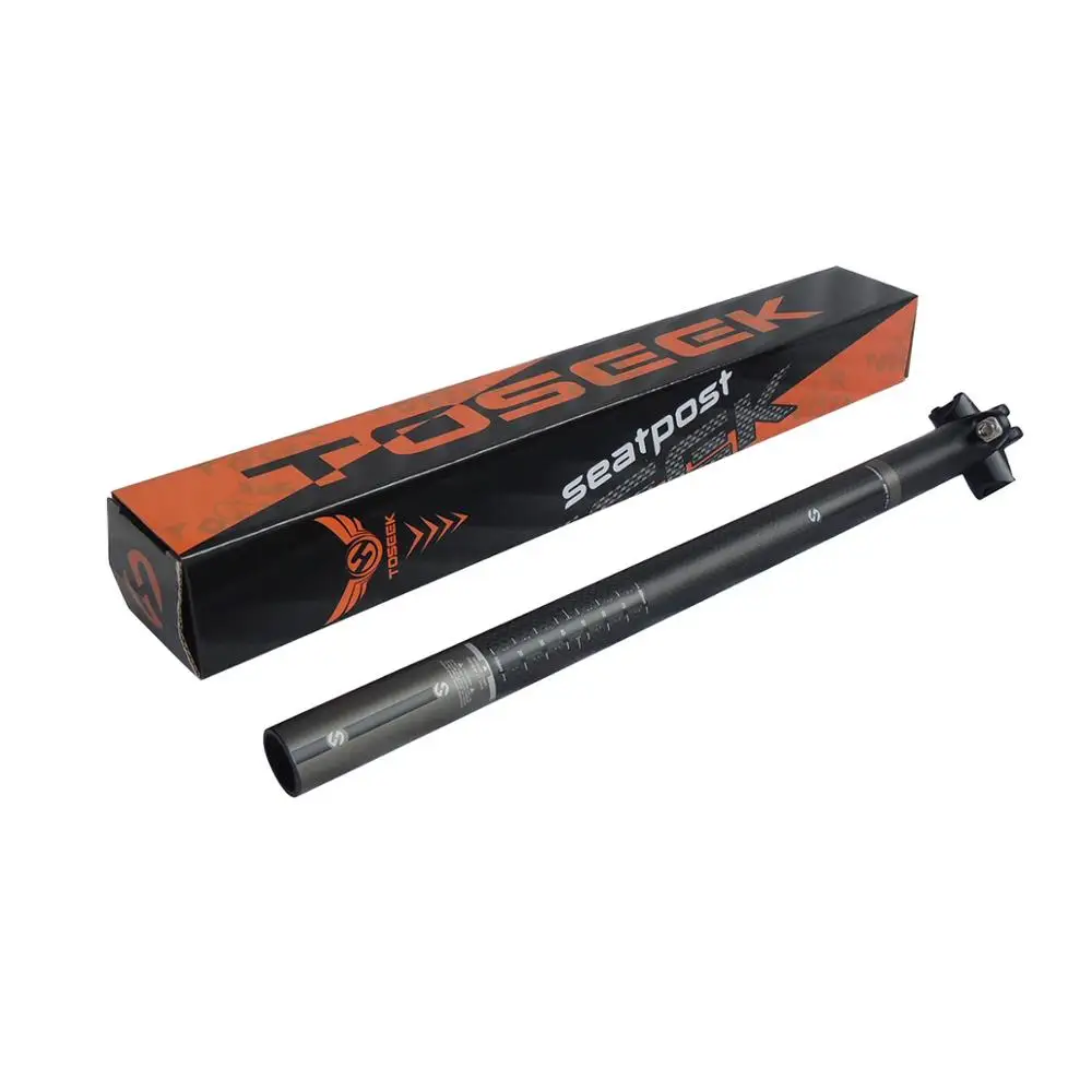 TOSEEK углерода подседельный штырь в штучной упаковке Подлинная 27,2/30,8/31,6X350/400 серый матовый 240 г Алюминий Глава MTB/дорожный велосипед