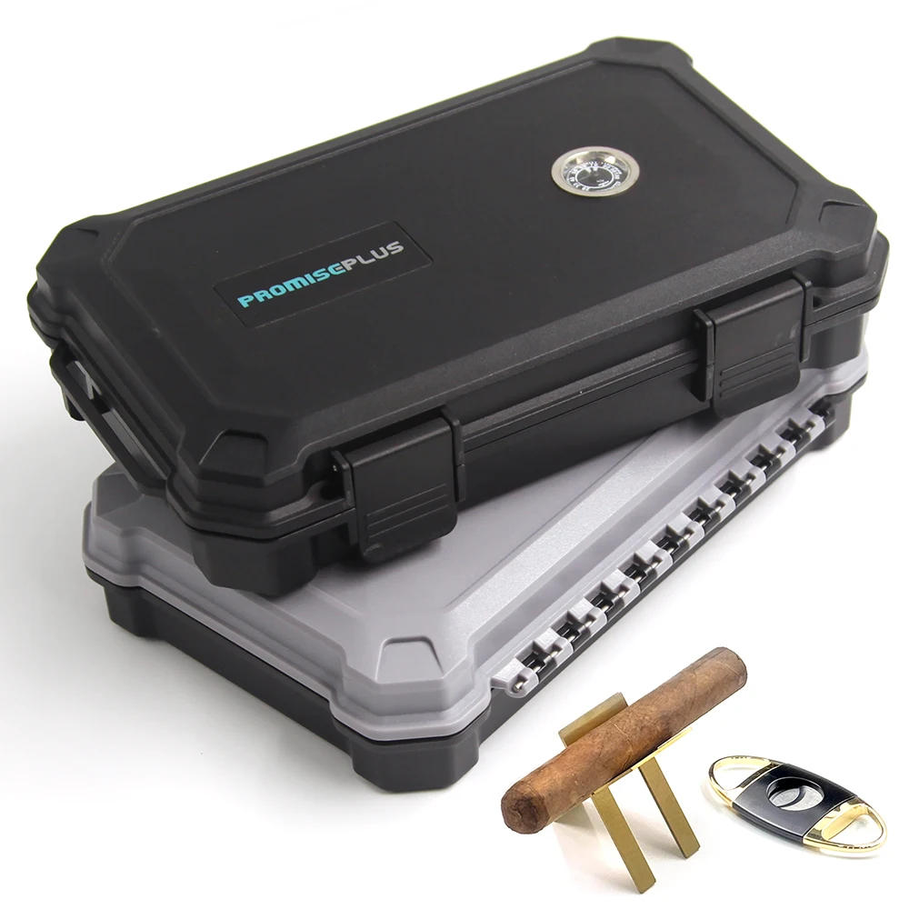 Factory Wholesale Custom Portable Travel Humidor Waterproof Plastic Cigar Humidors Box with Cigar Accessories