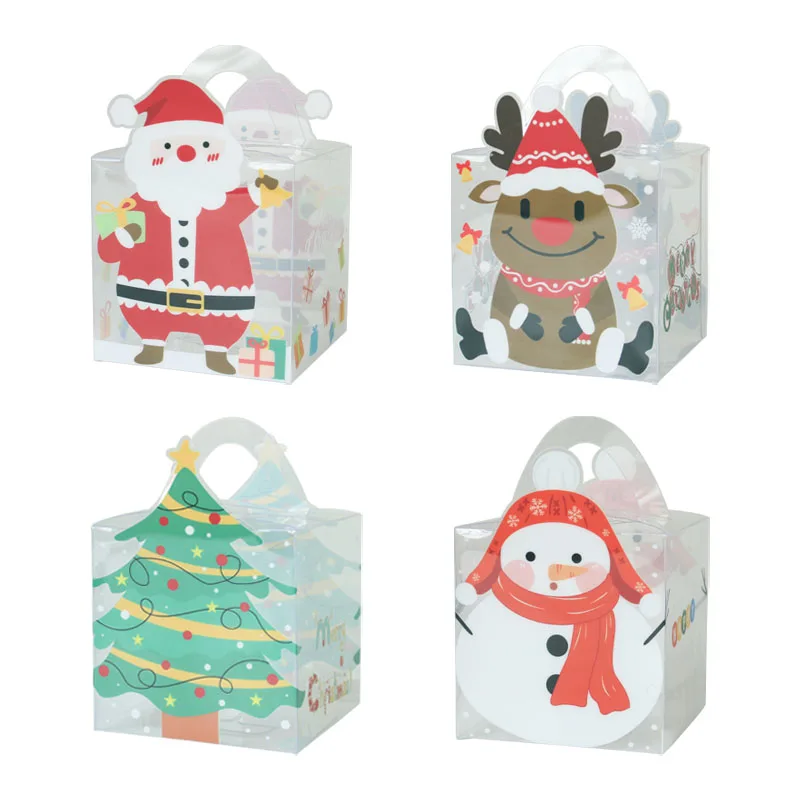 2022 New Design hotly sold Transparent Christmas Cookie  Boxes Doughnut Gift Boxes Bakery Box For Party Supplies