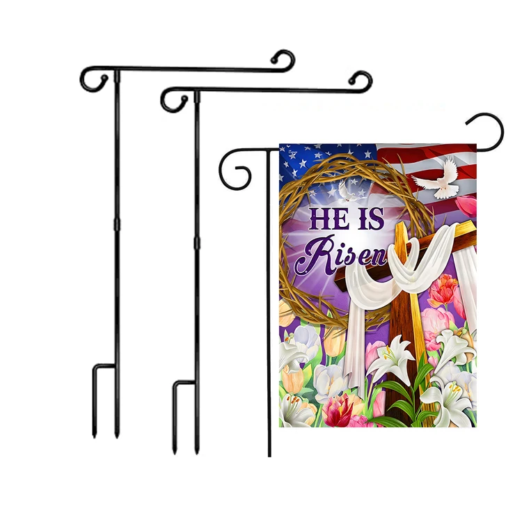 FlagsPrint Cheap Burap Easter Christmas Celebration Seasonal Sublimation Garden Flags / Garden Flag Pole Stand