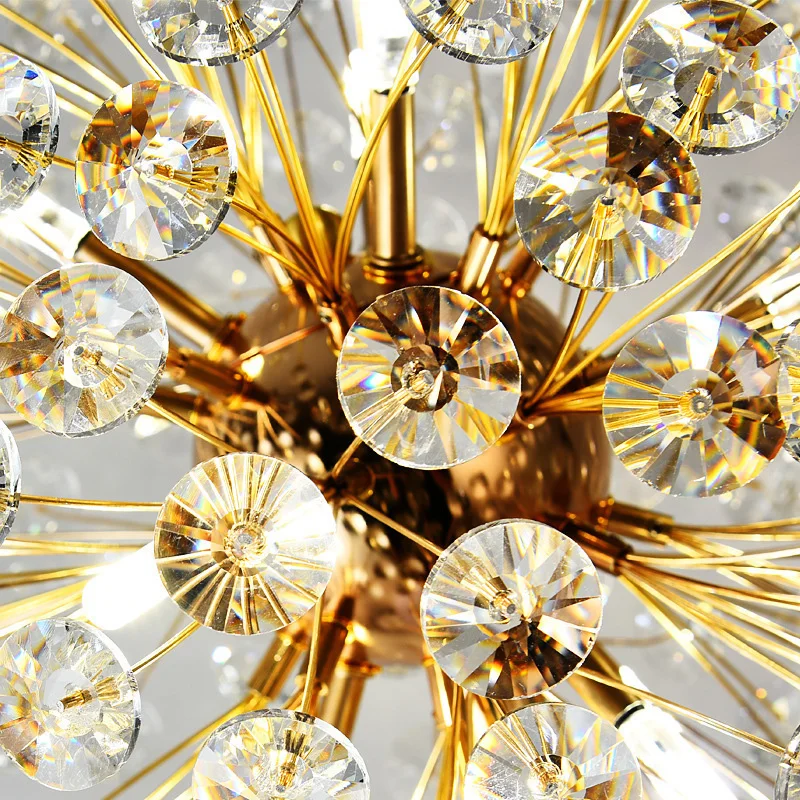 2024 New Dandelion Style Modern Luxury G9 Crystal Chandelier Lamps Restaurant Hanging Pendant Light Living Room Dining Lights