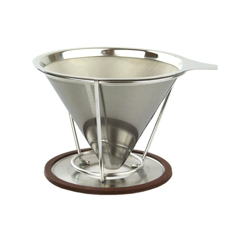 Stainless Steel Pour Over Gold Basket Reusable Ear Metal Coffee Mesh Filter Keurig With Spoon Dripper K Cup Cone Packs