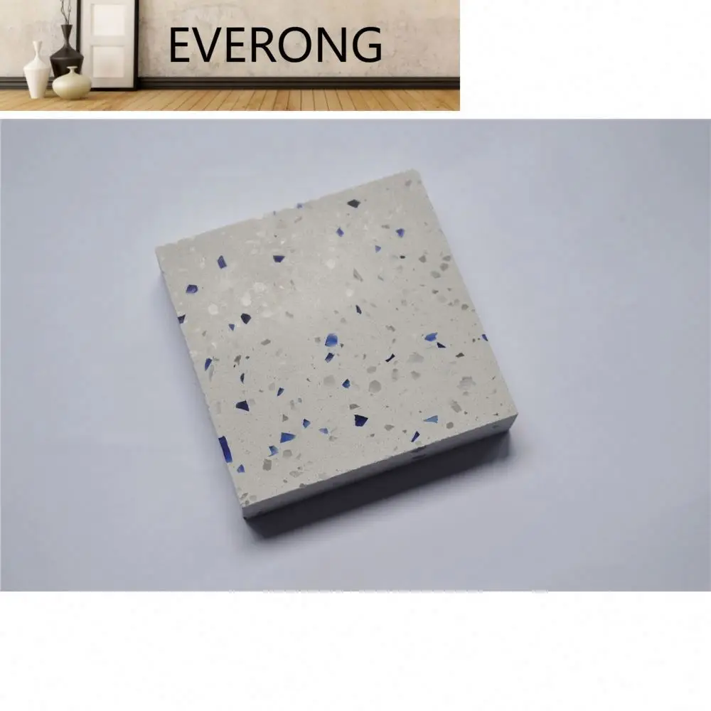 Full Body Blue Chips White Terrazzo Flooring Floor Tiles,wall Tiles Interior Wall Graphic Design   Stone Glossy 2 Years 1-3%