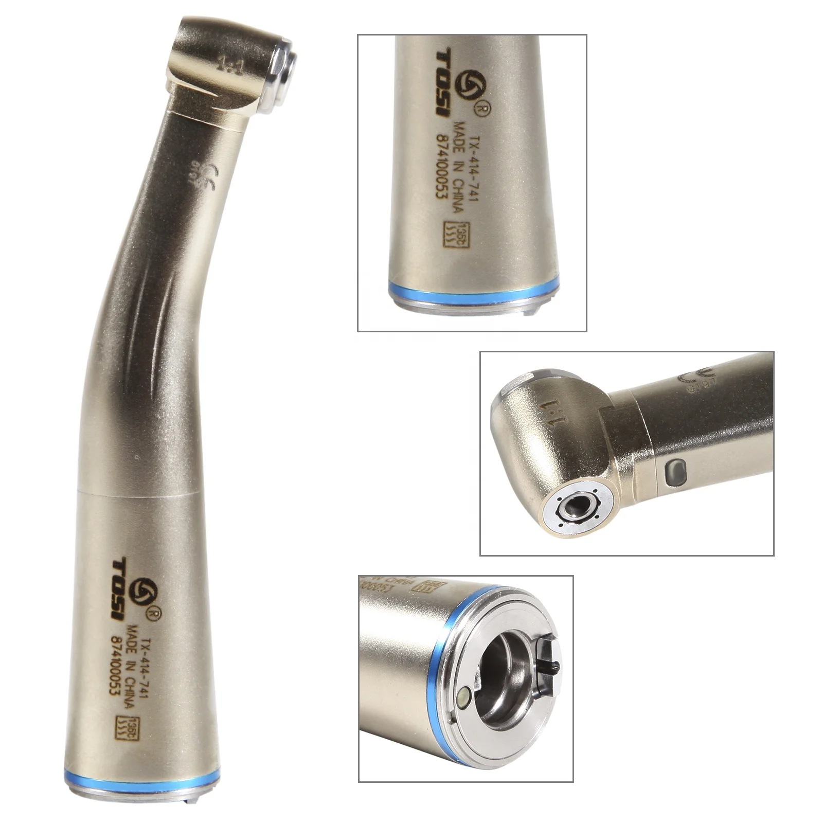 Hot Selling! Dental 1:1 Fiber Optic Contra Angle Handpiece Push Button Fit NSK E-Type TOSI