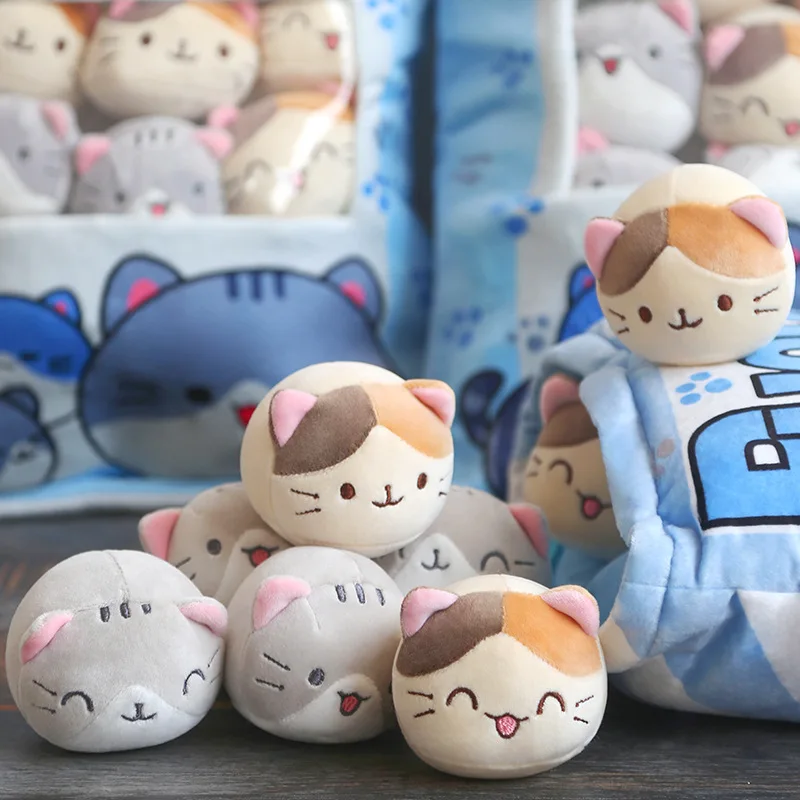 Mini Round Animal Balls Pudding Bag Plush Toys Pillow Rabbit Cattle Tiger Balls In Snacks Bag Dolls Cushion Toy