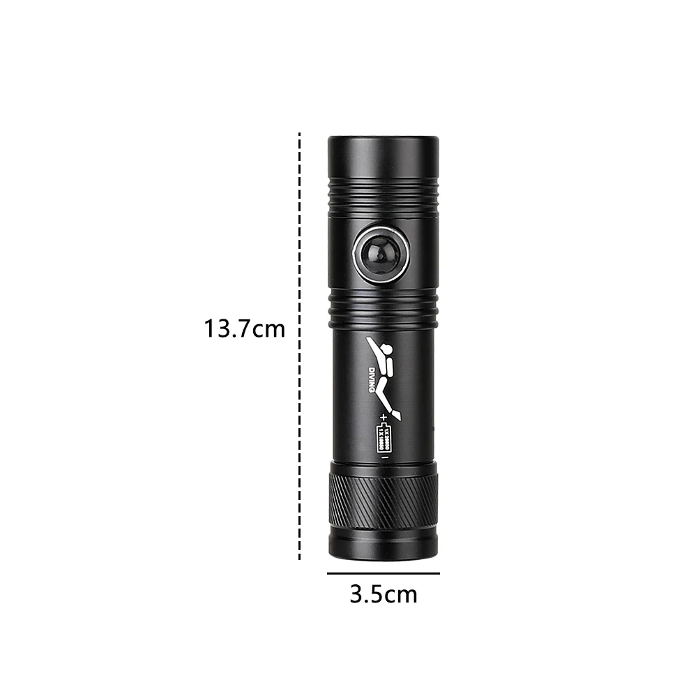 Most Profession IPX-8 Diving Flashlight High Power Led Torch Light Underwater Waterproof Scuba Diver Diving Torch with lanyard