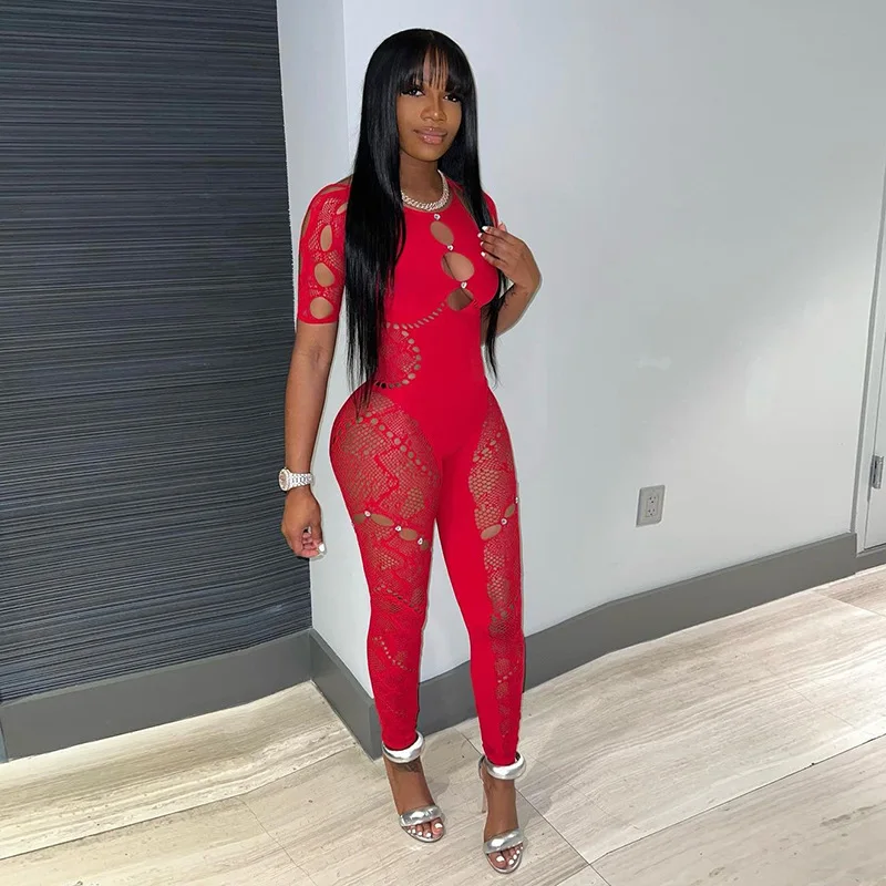Valentines Clothes 2024 Outfits Short Sleeves Spandex Full Bodysuits for Women Sexy Cutout Shapewear Lace Bodysuit Thong