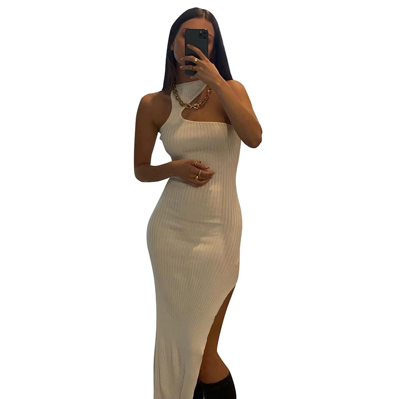 wholesale spring hollow irregular women cheap white dress