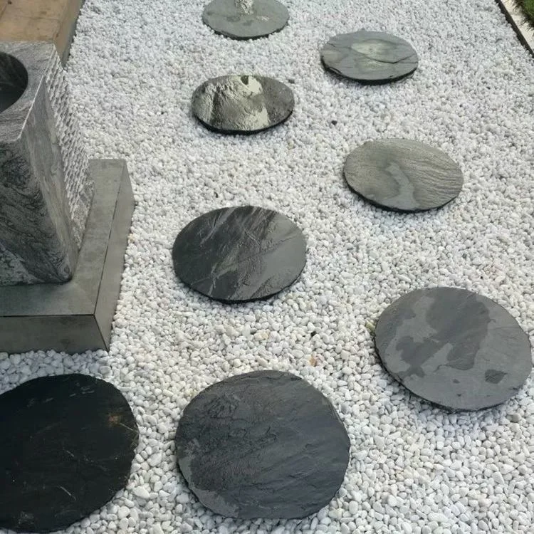 Высококачественный сланцевый шаговый камень круглый диаметр 50 см садовая кладка газона Декоративный синий