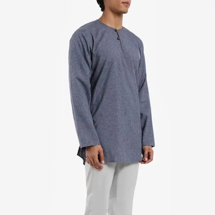 Мусульманская одежда Camicia Con Colletto Da Uomo хлопковая туника с коротким рукавом Abaya Jubba Arabic Thobe