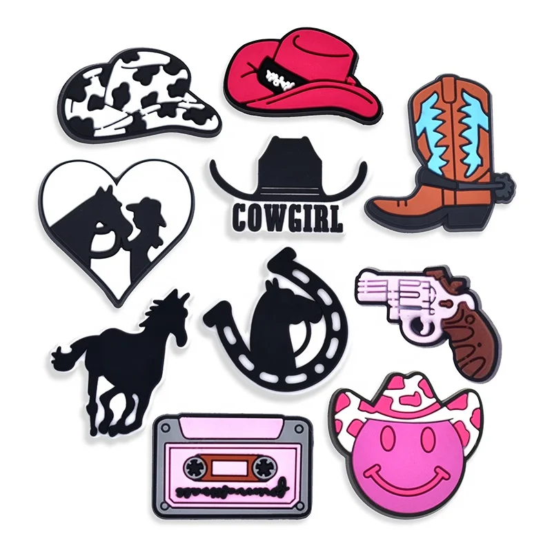2023 new popular shoe charms cool cowboy cowgirl croc charms