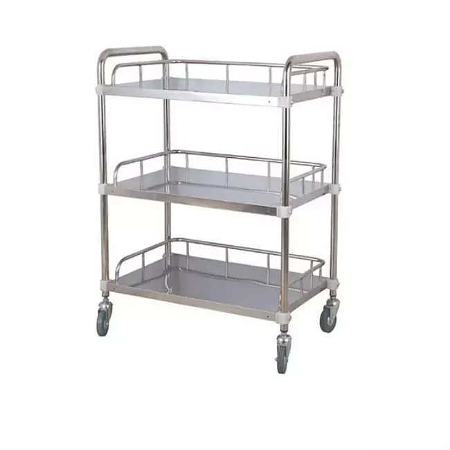 Hospital Furniture Surgical Instrument Medical Trolley Stainless Steel Hospital Trolley Medicine Cart Emergency Trolley